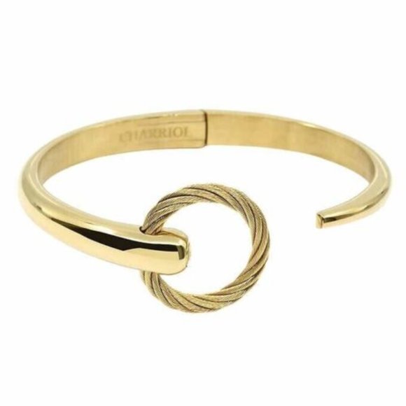 $200 MSRP| Charriol 04-404-1232-0CM Infinity Zen Steel Bangle Yellow Gold PVD(M) - Picture 2 of 6